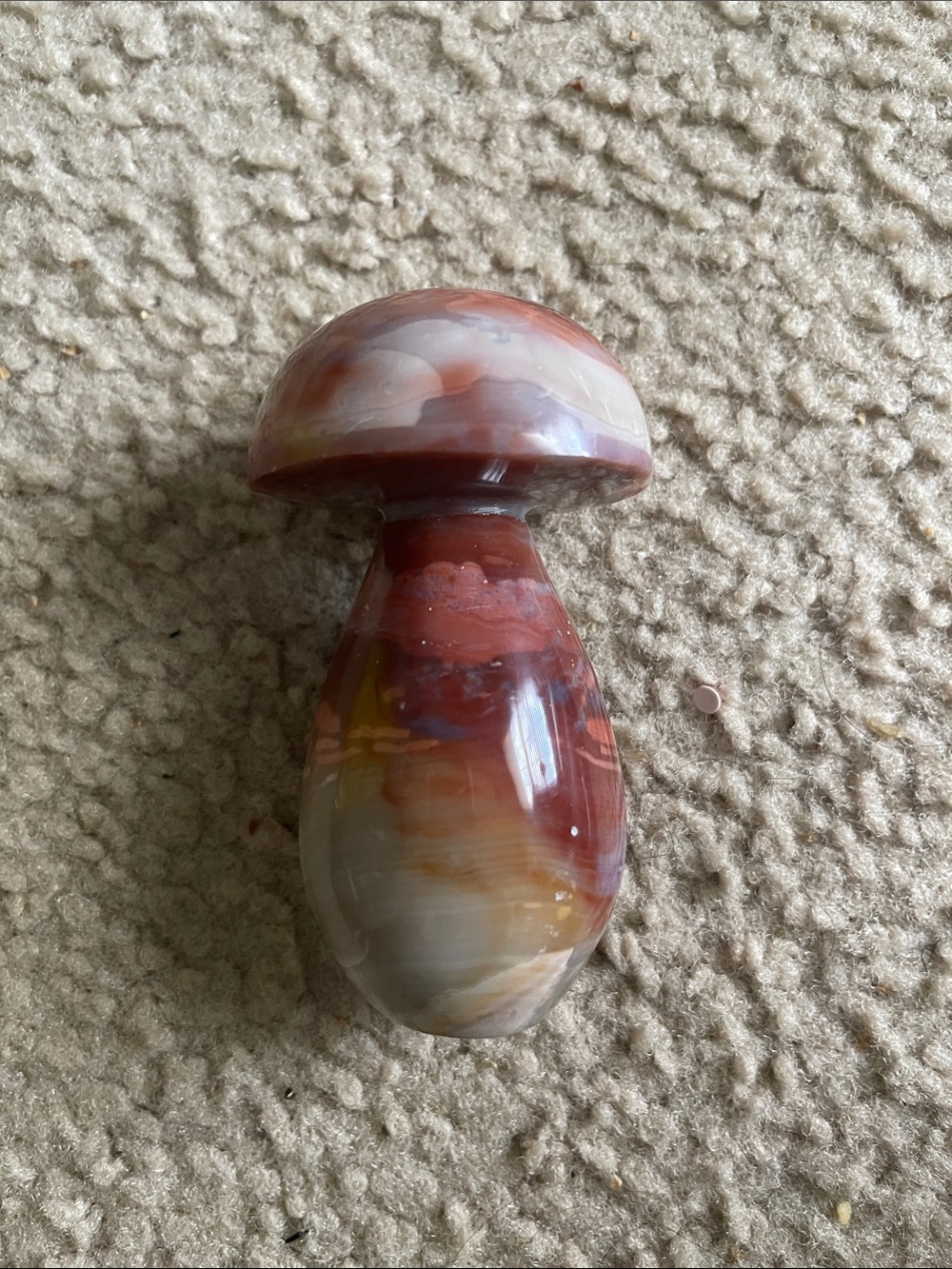 Polished Agate Mushroom Sculpture - Multicolor